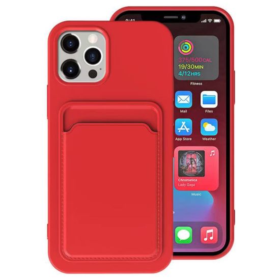 IPHONE X CASE WITH CARD HOLDER - Red