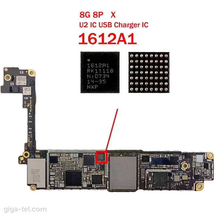 iPhone 8,8+,X charging IC chip - 1612A1 - U6300 / 1612A1