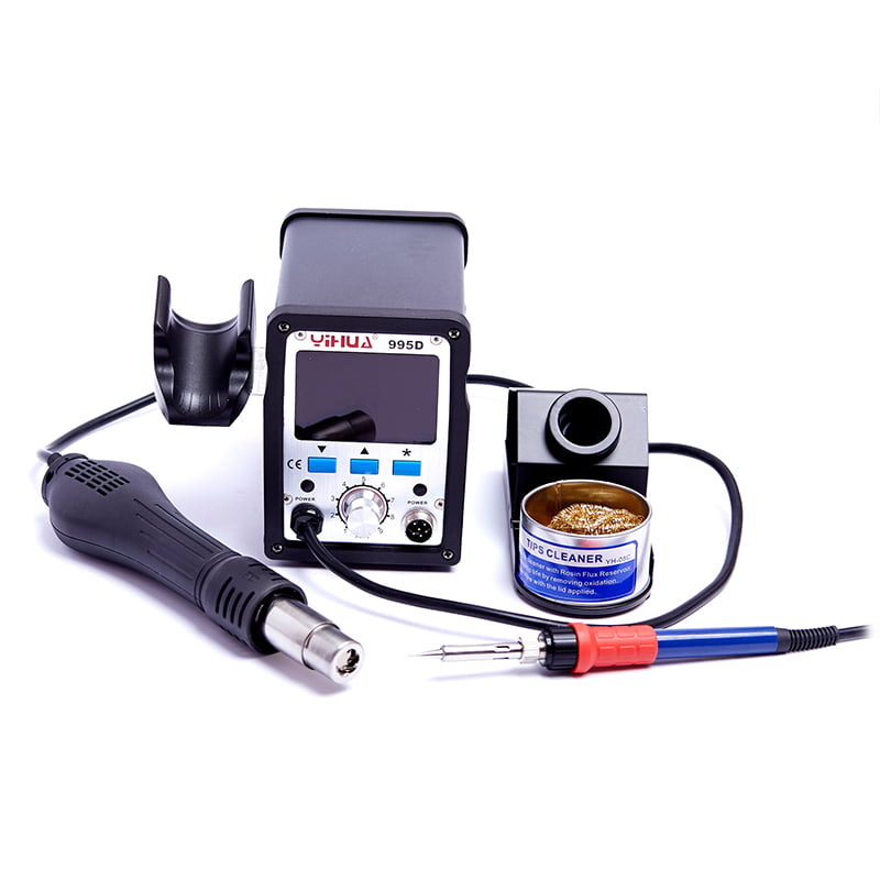 YIHUA 995D 2 In 1 Soldering Station Hot Air nozzle Soldering Iron Repair Desoldering Welding 110V/220V - 220V EU Plug