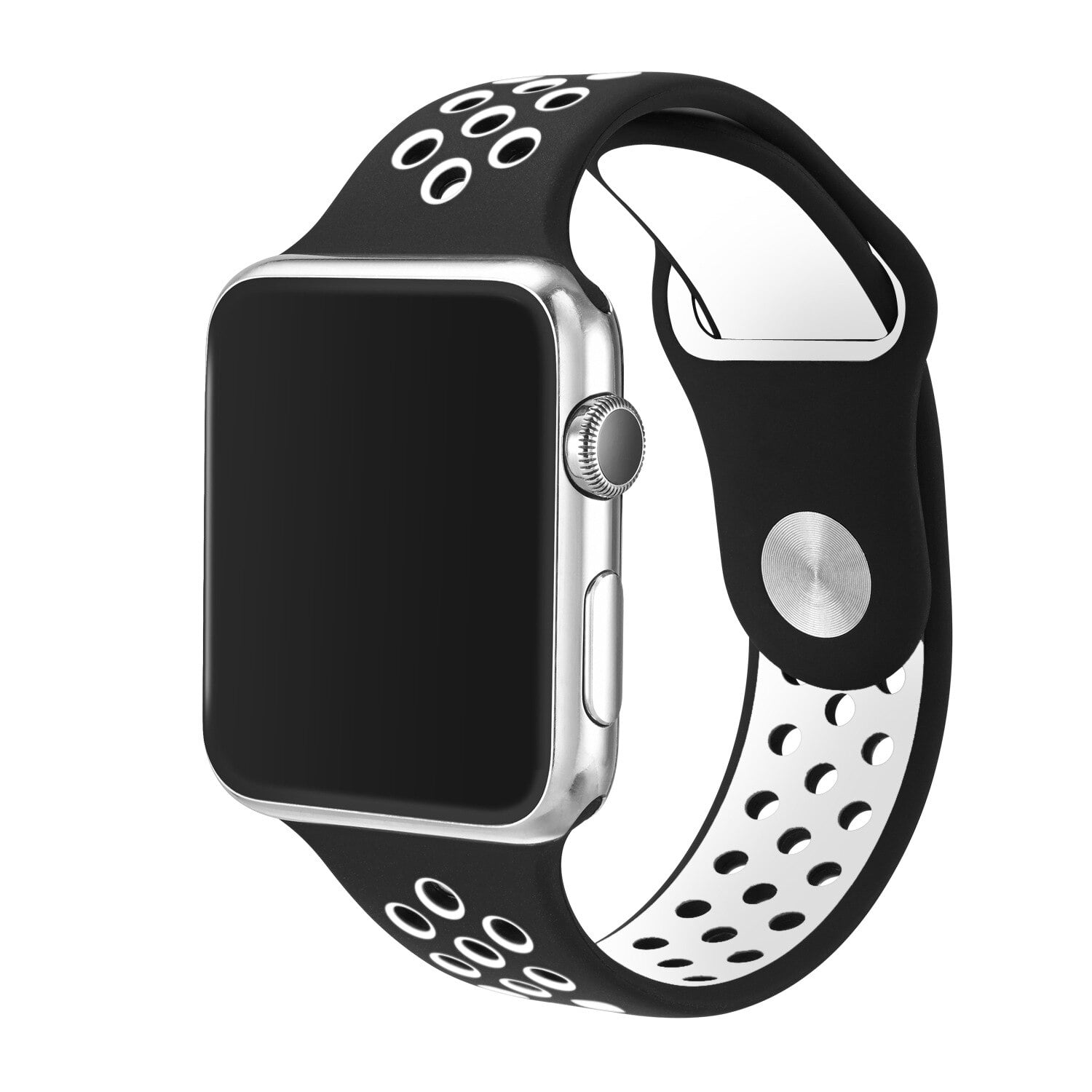 IWATCH 42-44 MM NIKE BLACK AND WHITE BAND