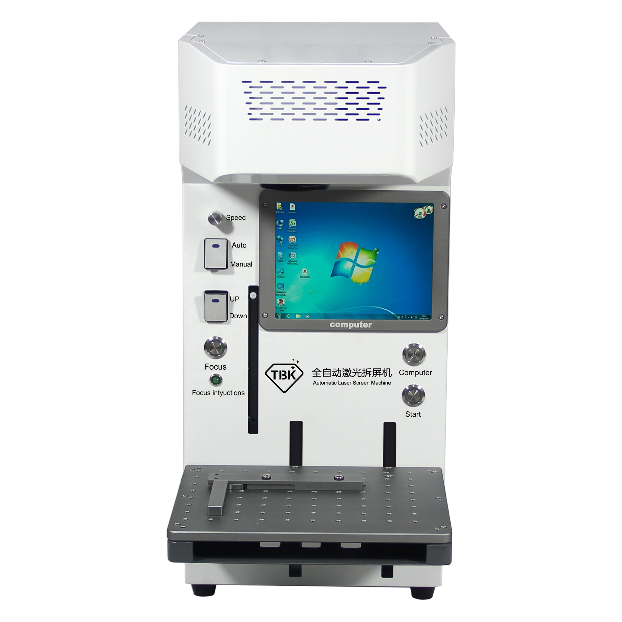 TBK New TBK-958A Automatic Laser Machine, 3 in 1 For iPhone Rear Glass separating, Logo Marking Engraving,Frame Separating