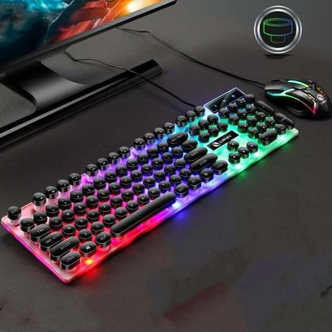 Limeide Limei Tx30 Punk Keyboard USB Wired Home Backlit Retro Punk Round Parts Cap Keyboard 2021 New LED Light Keyboard