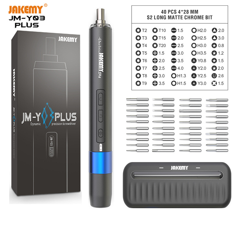 JAKEMY JM-Y03 Mini Cordless Electric Screwdriver with Removable Rechargeable Lithium Battery for DIY