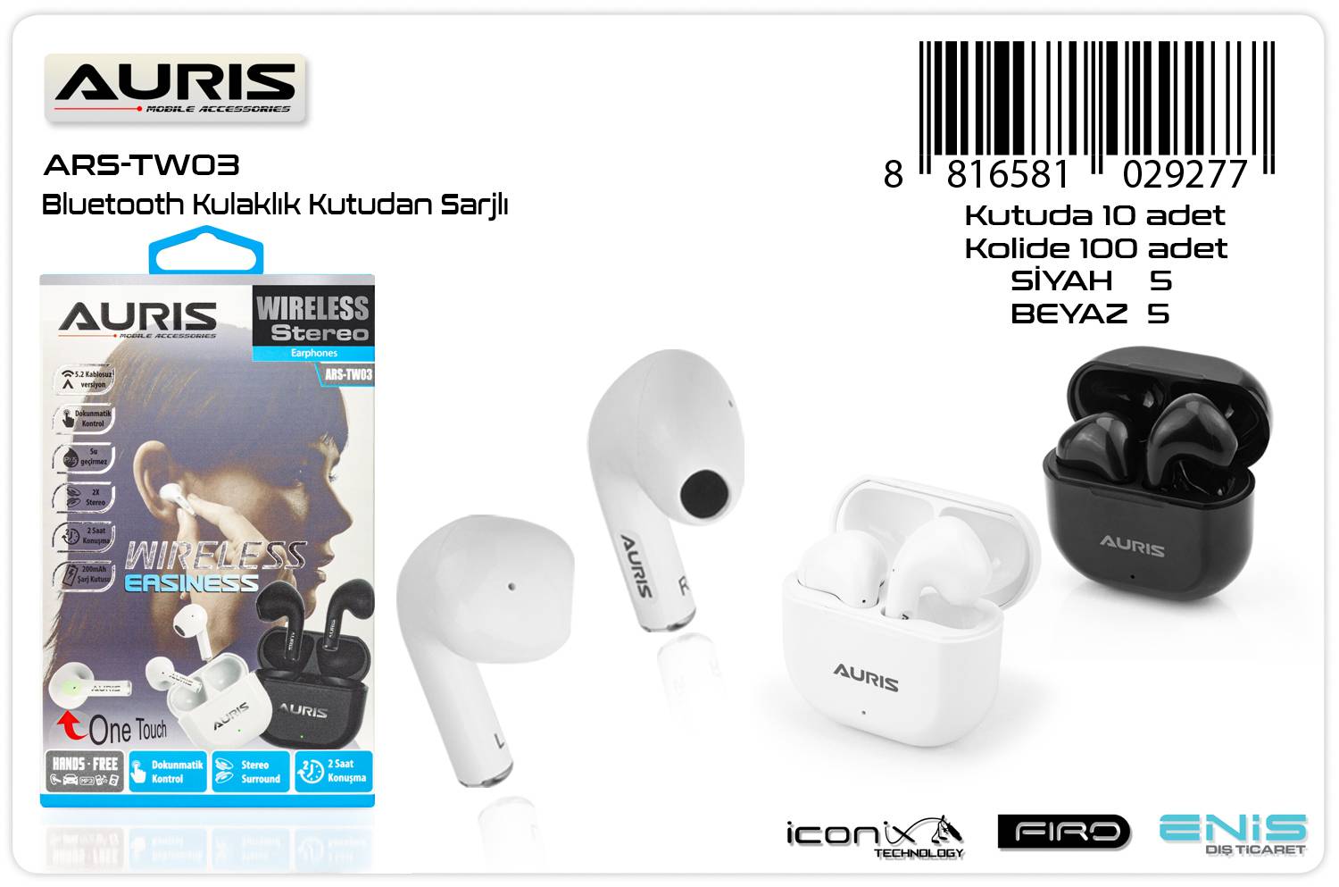 TW03/Airpods AURIS WARRANTY QUALIY UP TO 1 MOUNTH