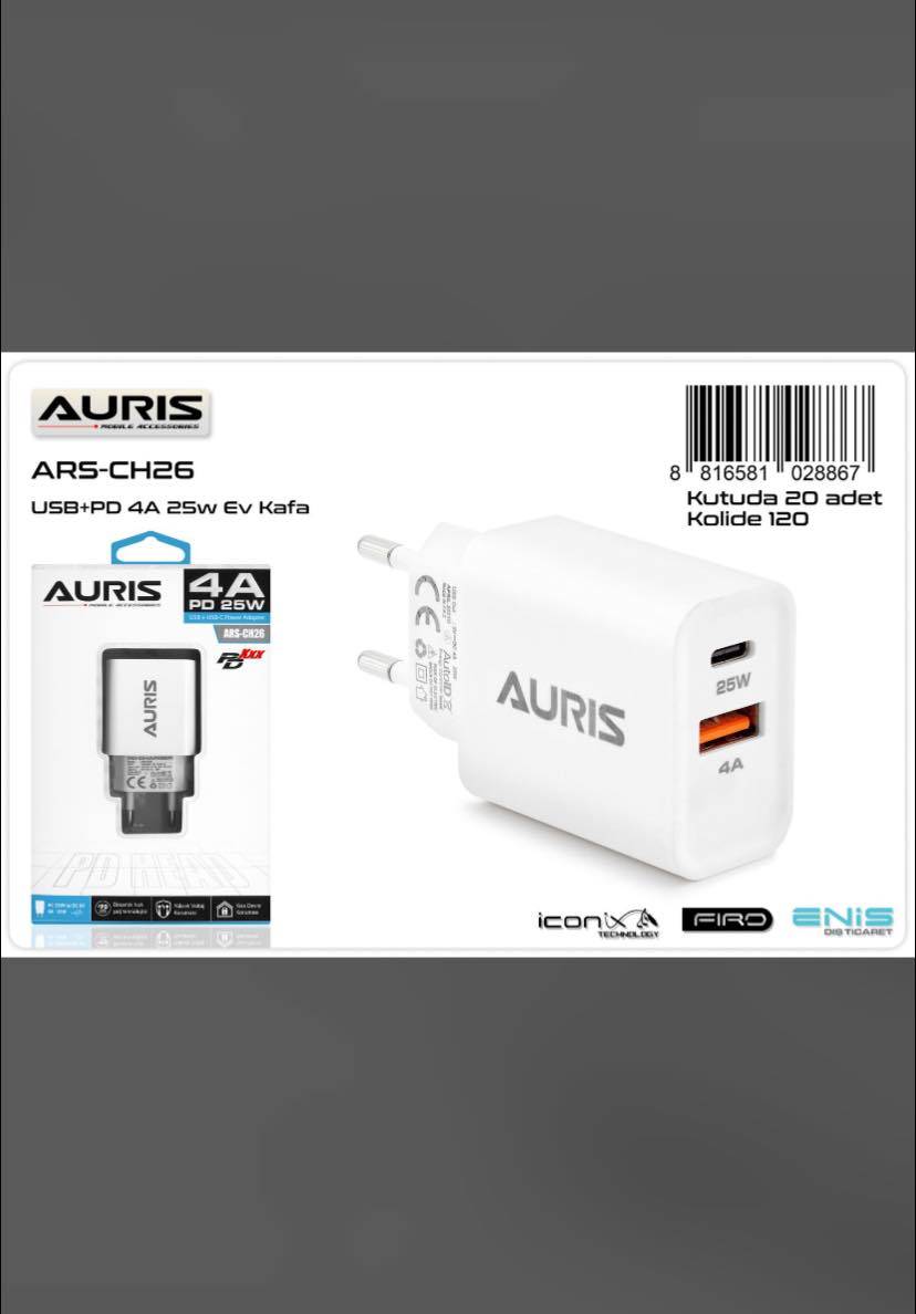 HEAD USB + USB-C 4A 25W AURIS (ARS-CH26)