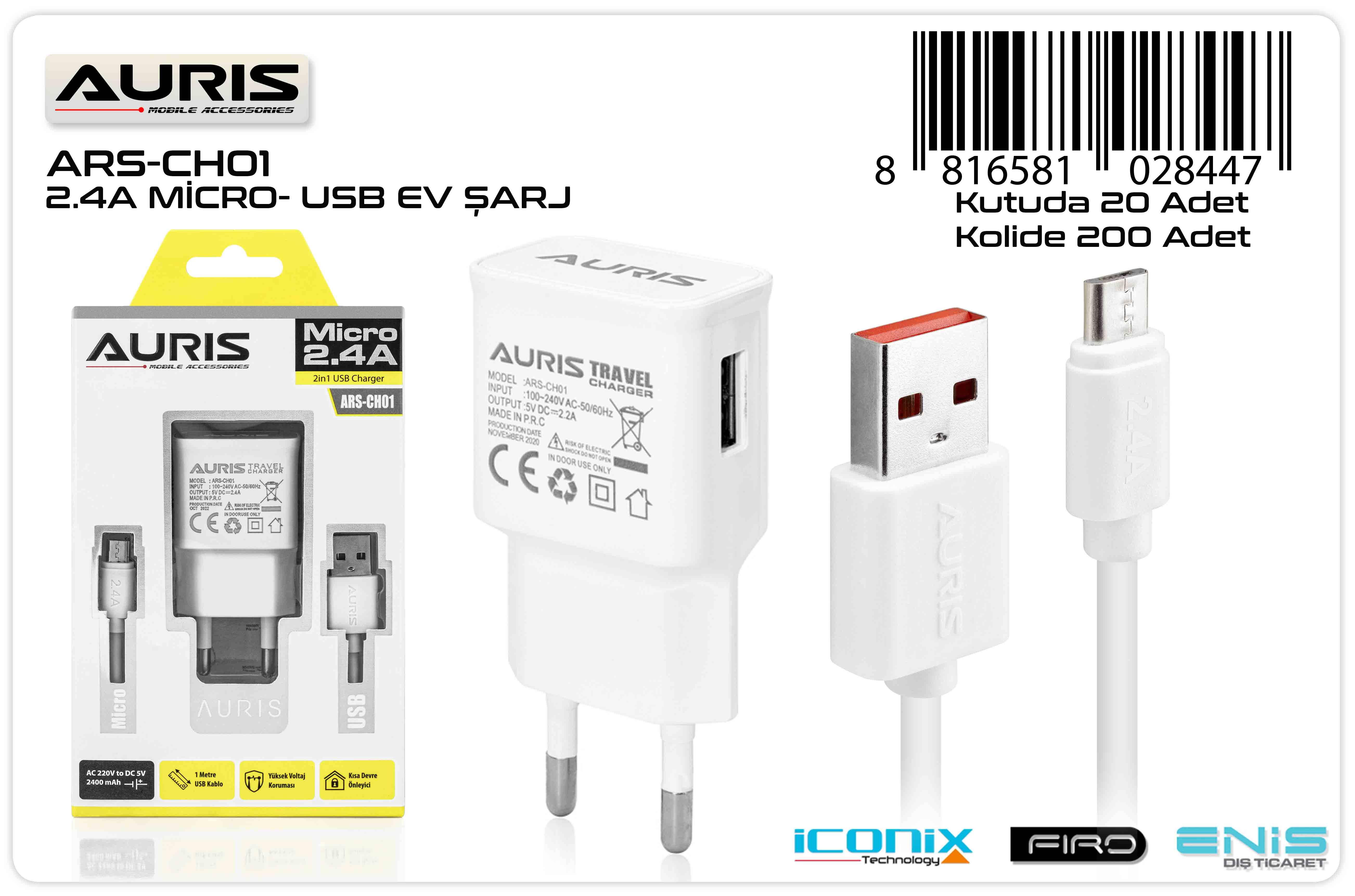 FAST CHARGER MICRO 2 IN 1 /  2.4A  (ARS-CH01)