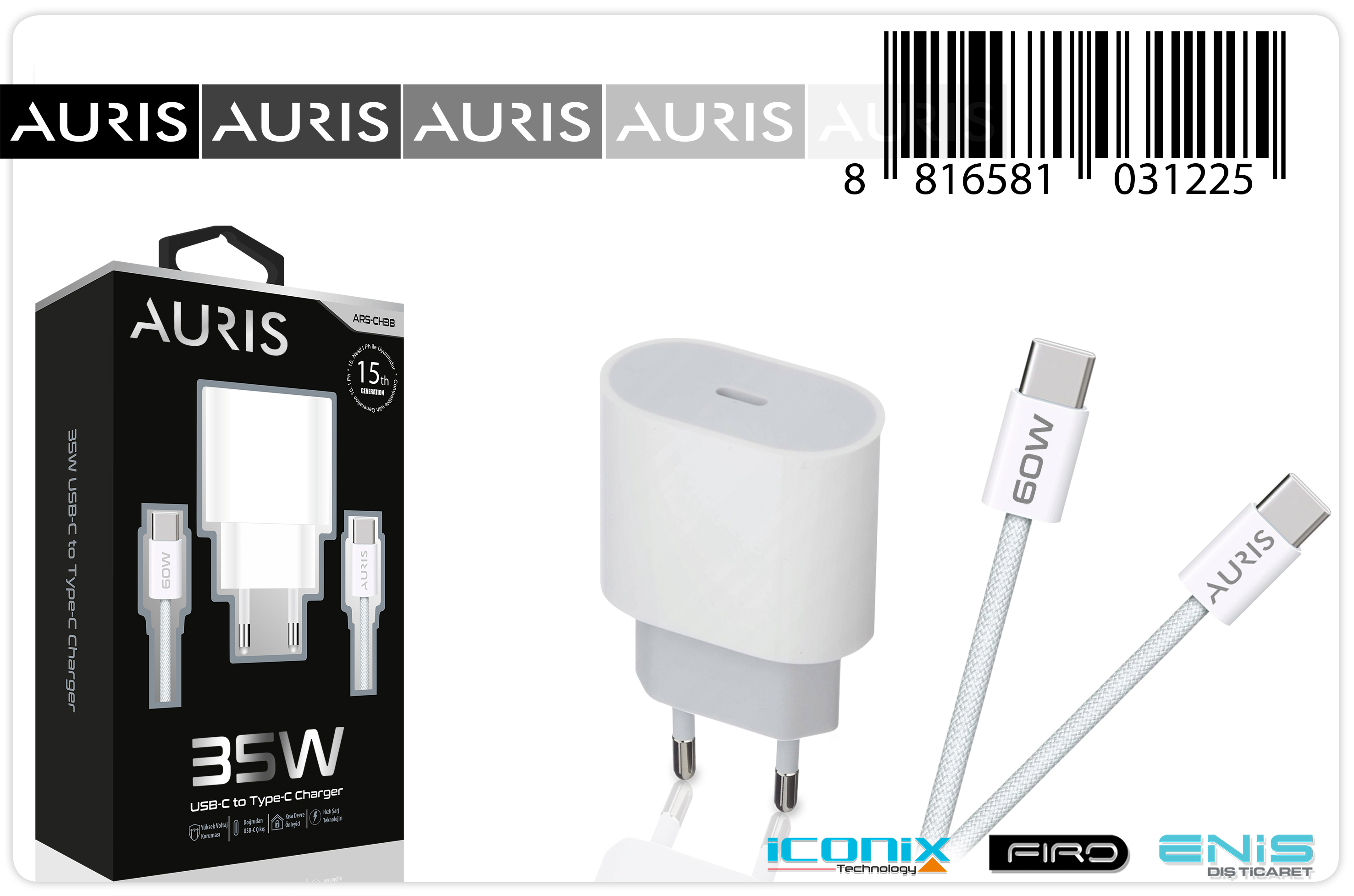 15 MAX - 35W CHARGER USB-C ARS-CH38 clas A