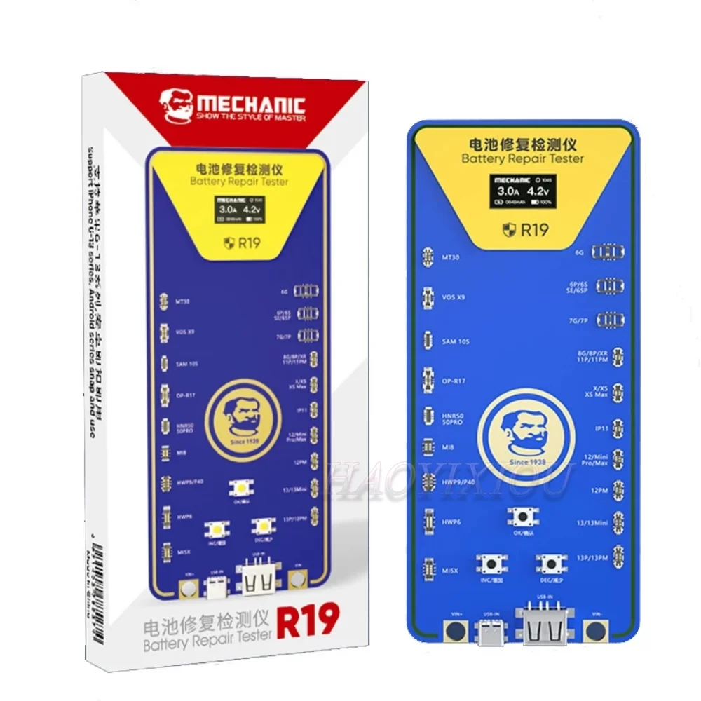 Mechanic R19 Battery repair tester Activetion Detection Board solve the battery pop-ups encryption for IPhone 6-13PM / Android